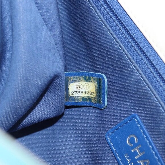 CHANEL Chain Shoulder Bag Canvas White Multicolor CC Auth 117109AM - Picture 11 of 16